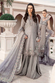 Maria.B Sateen Unstitched Embroidered Cotton Satin 3Pc Suit CST-707