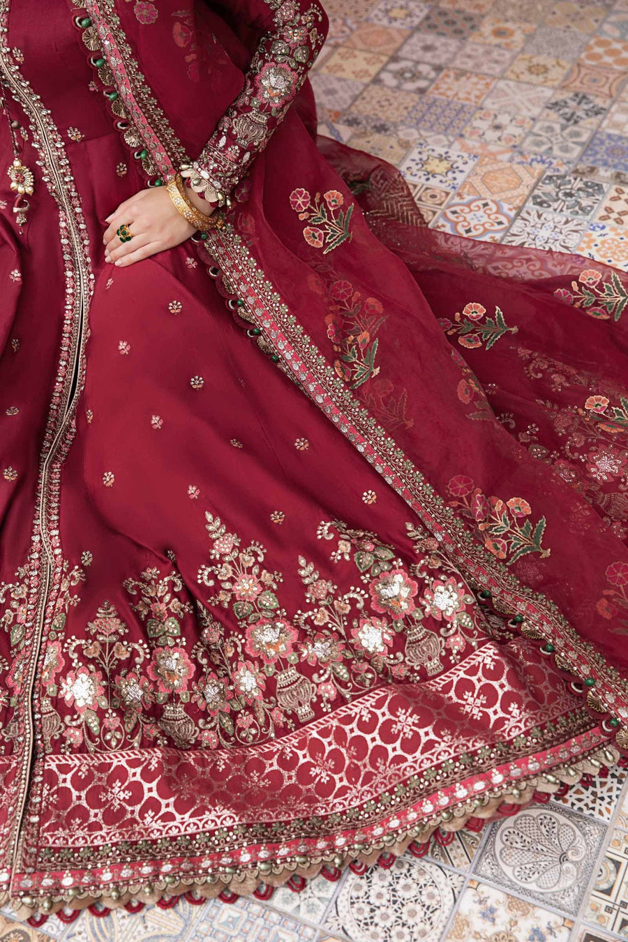 Maria.B Sateen Unstitched Embroidered Cotton Satin 3Pc Suit CST-708