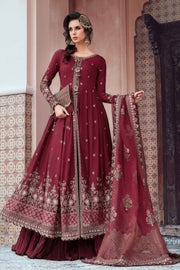 Maria.B Sateen Unstitched Embroidered Cotton Satin 3Pc Suit CST-708