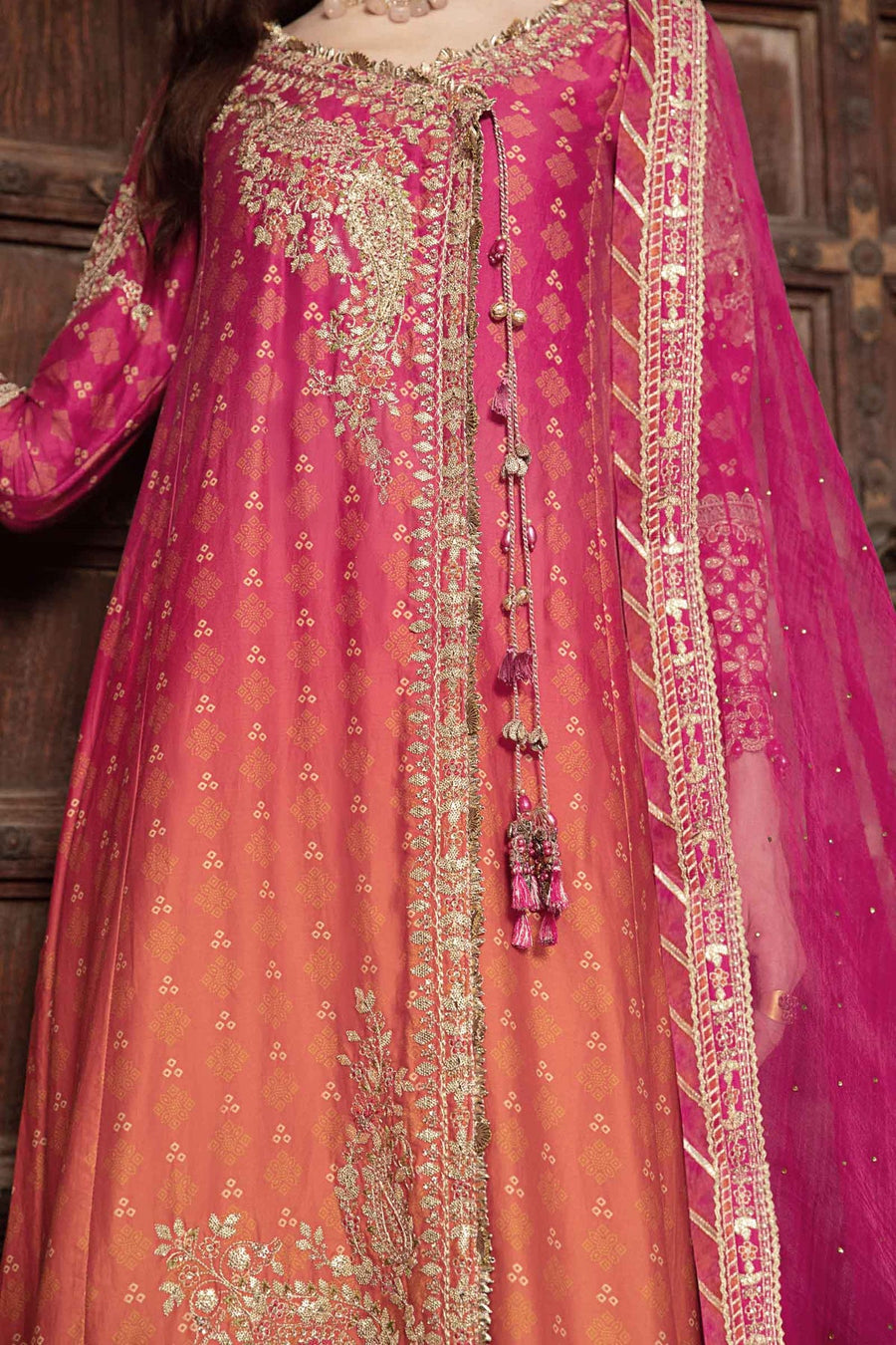 Maria.B Sateen Unstitched Embroidered Cotton Satin 3Pc Suit CST-709