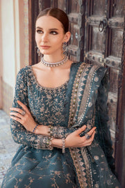 Maria.B Sateen Unstitched Embroidered Cotton Satin 3Pc Suit CST-710