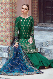 Maria.B Sateen Unstitched Embroidered Cotton Satin 3Pc Suit CST-711