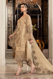 Maria.B Sateen Unstitched Embroidered Cotton Satin 3Pc Suit CST-712