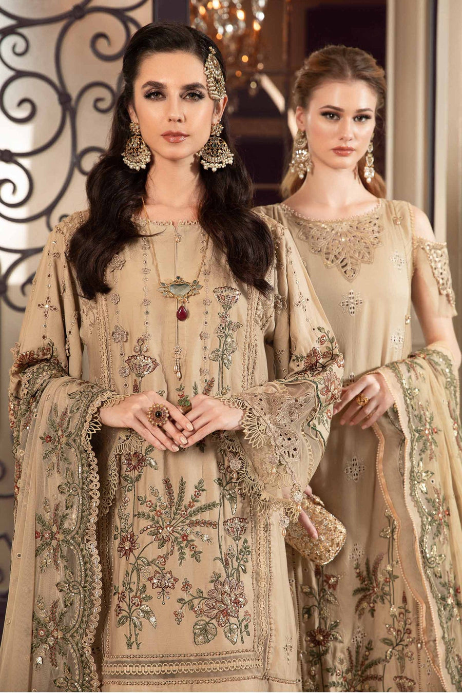 Maria.B Sateen Unstitched Embroidered Cotton Satin 3Pc Suit CST-712