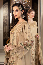 Maria.B Sateen Unstitched Embroidered Cotton Satin 3Pc Suit CST-712