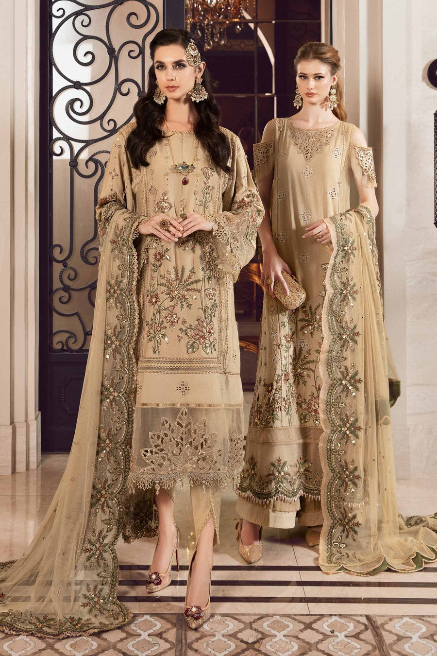 Maria.B Sateen Unstitched Embroidered Cotton Satin 3Pc Suit CST-712
