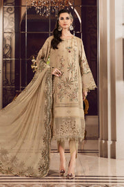 Maria.B Sateen Unstitched Embroidered Cotton Satin 3Pc Suit CST-712