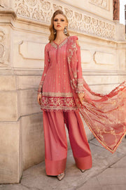 Sateen By Maria B Embroidered Cotton Satin Unstitched 3Pc Suit CST-809