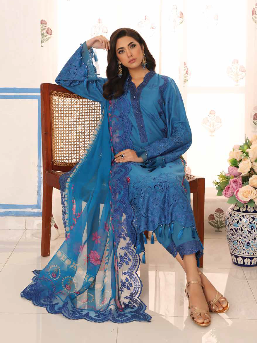 Charizma Tabeer Premium Schiffli Lawn Unstitched 3Pc Suit CT4-06