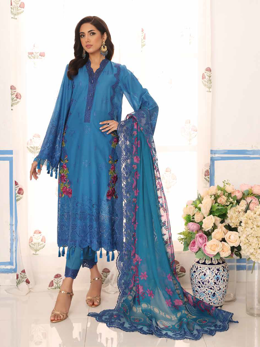 Charizma Tabeer Premium Schiffli Lawn Unstitched 3Pc Suit CT4-06