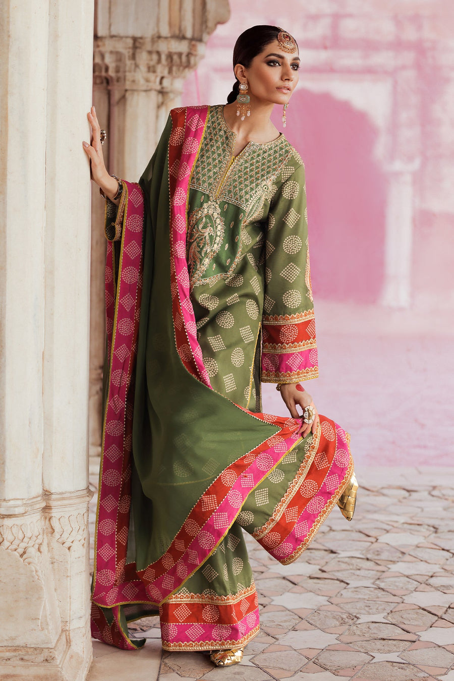 Tabeer by Charizma Embroidered Chunri Silk Unstitched 3Pc Suit CTW4-01