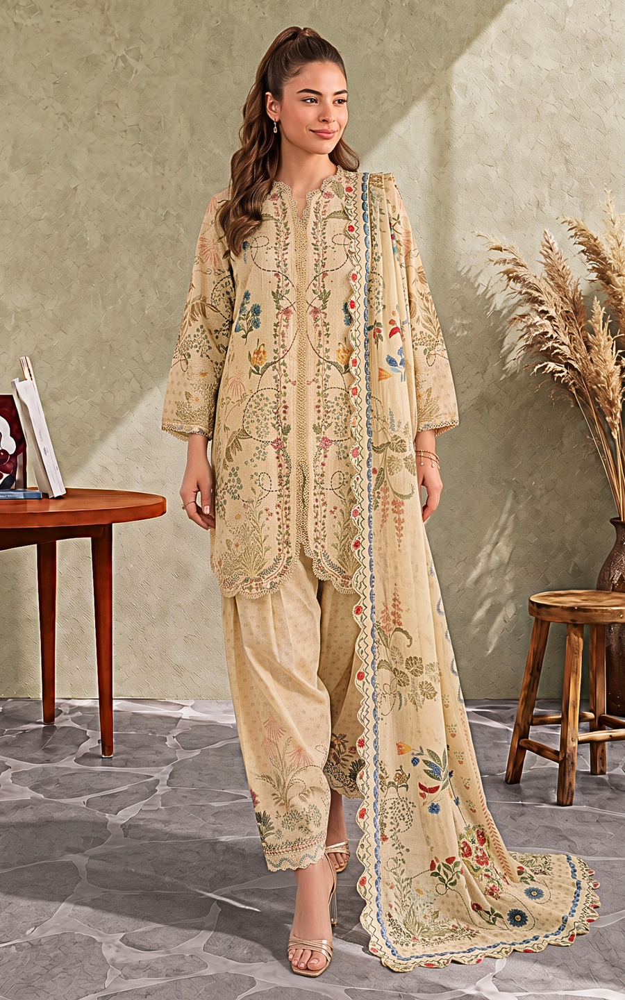Asifa & Nabeel Digital Printed Cambric Unstitched 3Pc Suit CU26-07 Seham