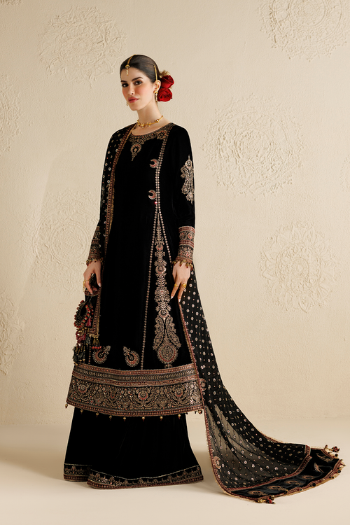 Jazmin Chandani Embroidered Velvet Unstitched 3Pc Suit CVF26-D01