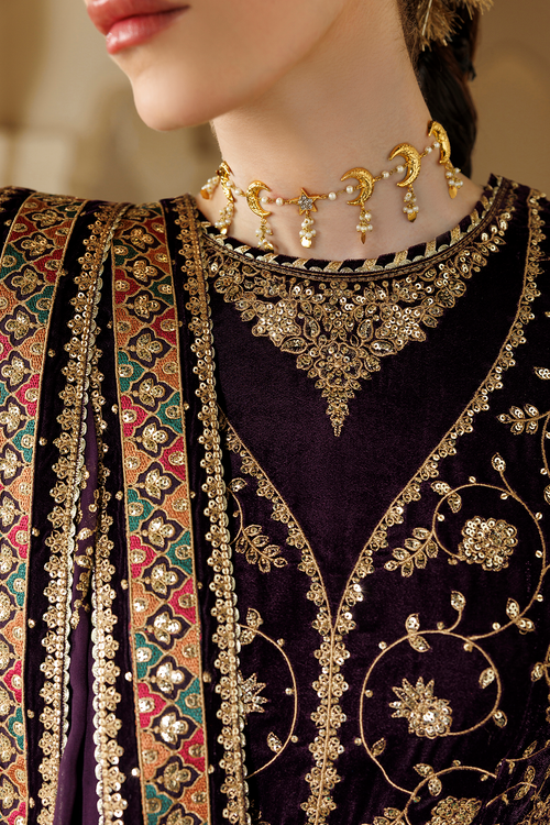 Jazmin Chandani Embroidered Velvet Unstitched 3Pc Suit CVF26-D03