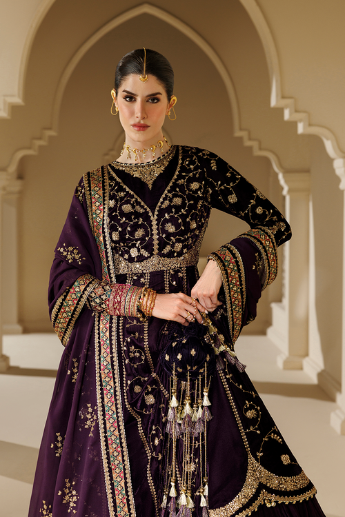 Jazmin Chandani Embroidered Velvet Unstitched 3Pc Suit CVF26-D03