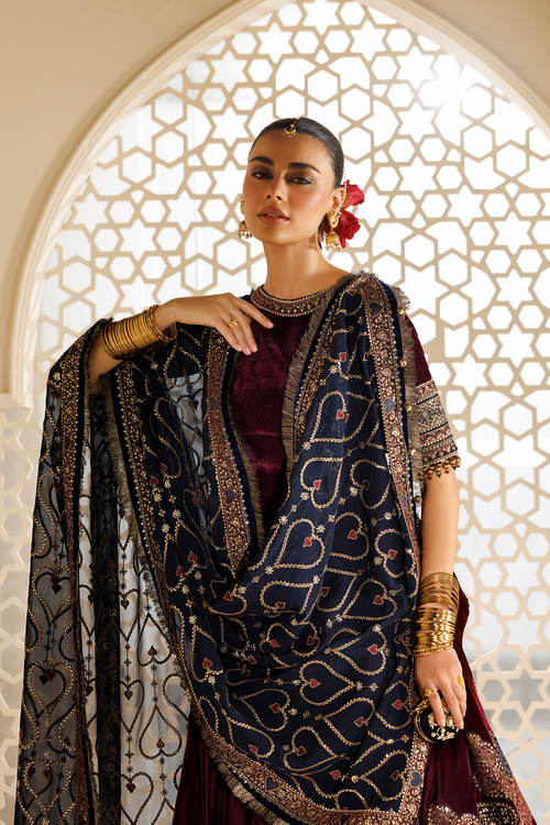 Jazmin Chandani Embroidered Velvet Unstitched 3Pc Suit CVF26-D04