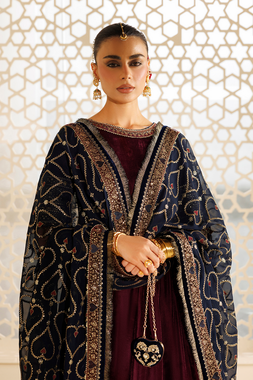 Jazmin Chandani Embroidered Velvet Unstitched 3Pc Suit CVF26-D04