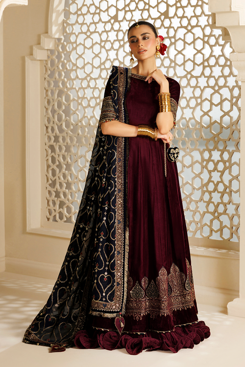 Jazmin Chandani Embroidered Velvet Unstitched 3Pc Suit CVF26-D04