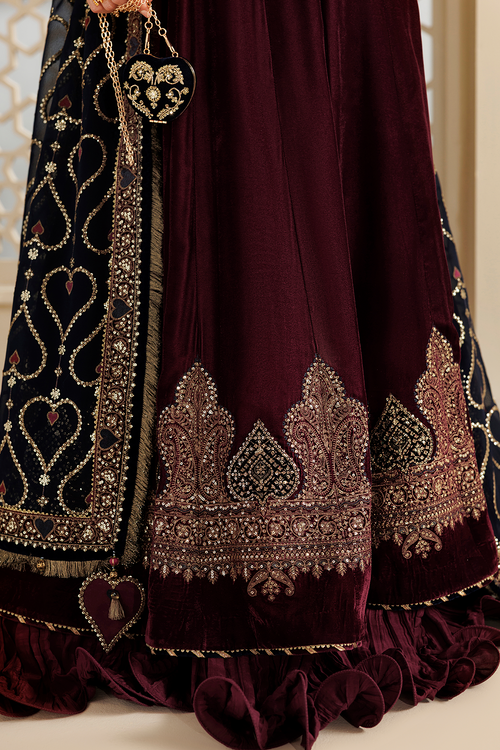 Jazmin Chandani Embroidered Velvet Unstitched 3Pc Suit CVF26-D04
