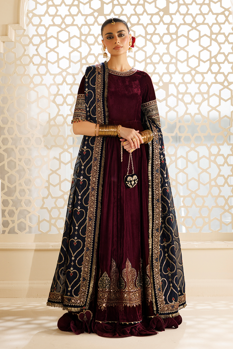 Jazmin Chandani Embroidered Velvet Unstitched 3Pc Suit CVF26-D04