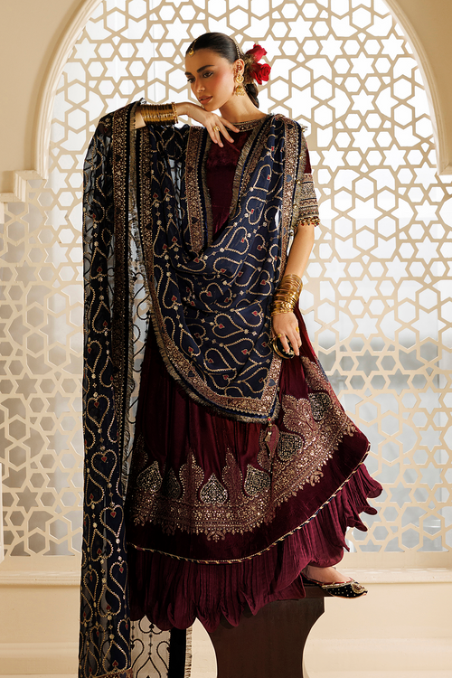 Jazmin Chandani Embroidered Velvet Unstitched 3Pc Suit CVF26-D04