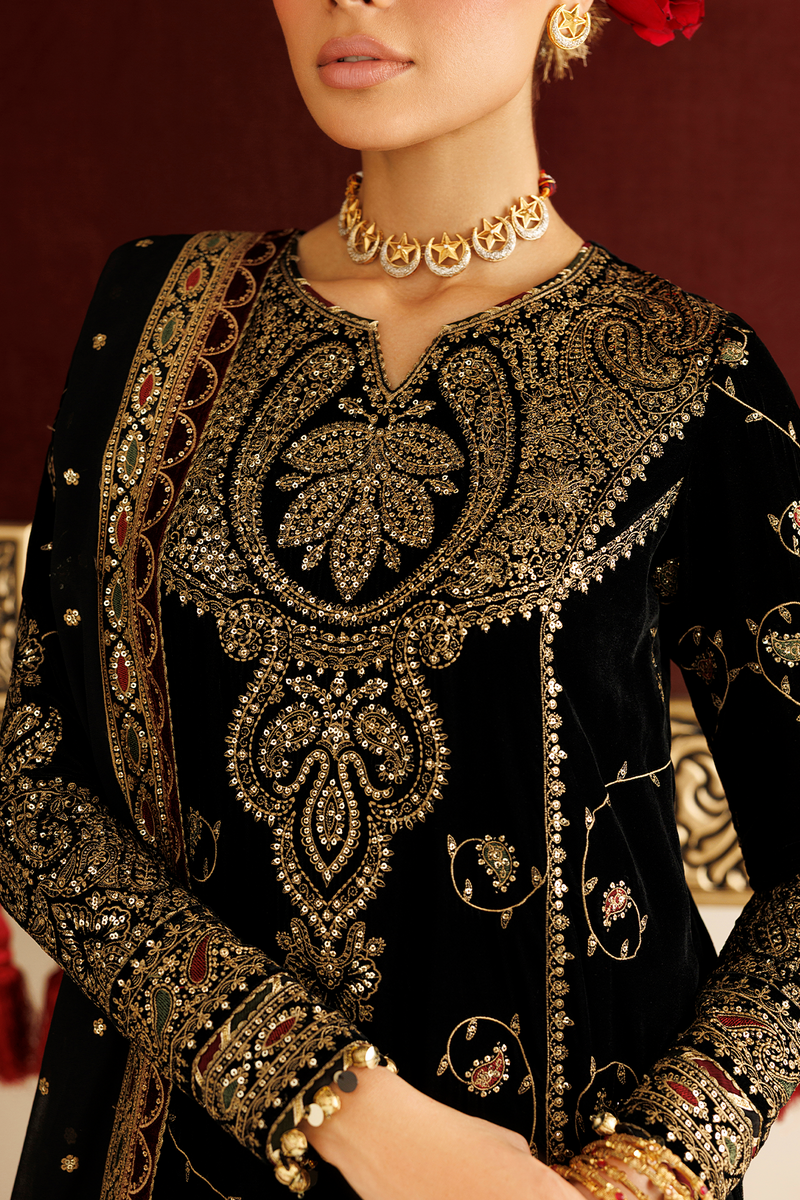 Jazmin Chandani Embroidered Velvet Unstitched 3Pc Suit CVF26-D05