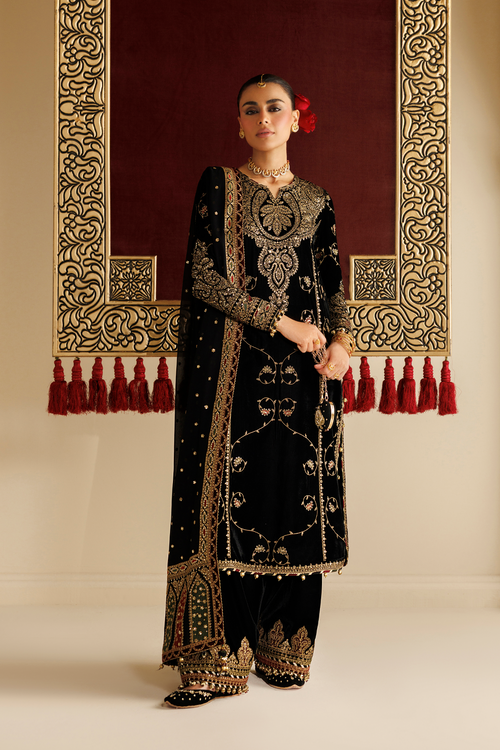 Jazmin Chandani Embroidered Velvet Unstitched 3Pc Suit CVF26-D05