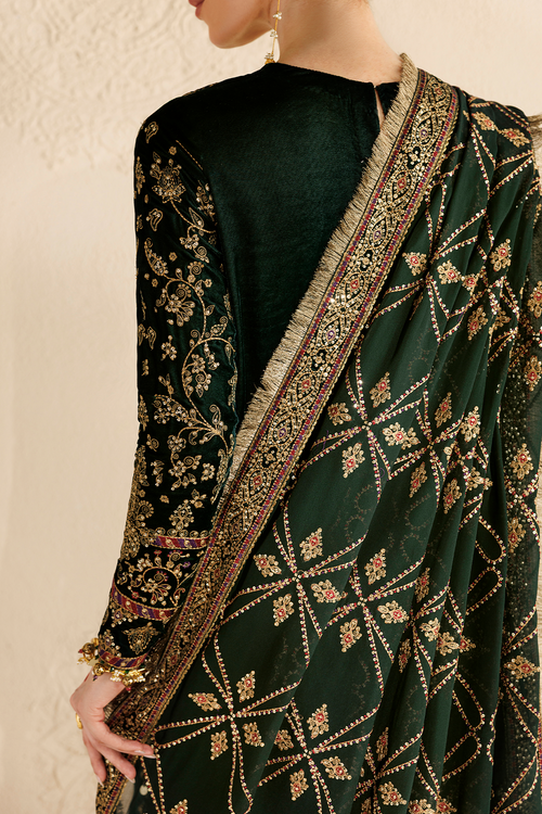 Jazmin Chandani Embroidered Velvet Unstitched 3Pc Suit CVF26-D07