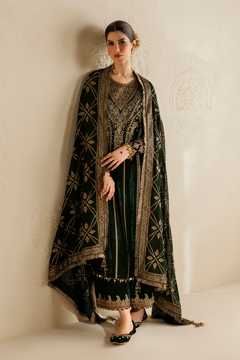 Jazmin Chandani Embroidered Velvet Unstitched 3Pc Suit CVF26-D07