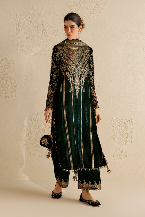 Jazmin Chandani Embroidered Velvet Unstitched 3Pc Suit CVF26-D07
