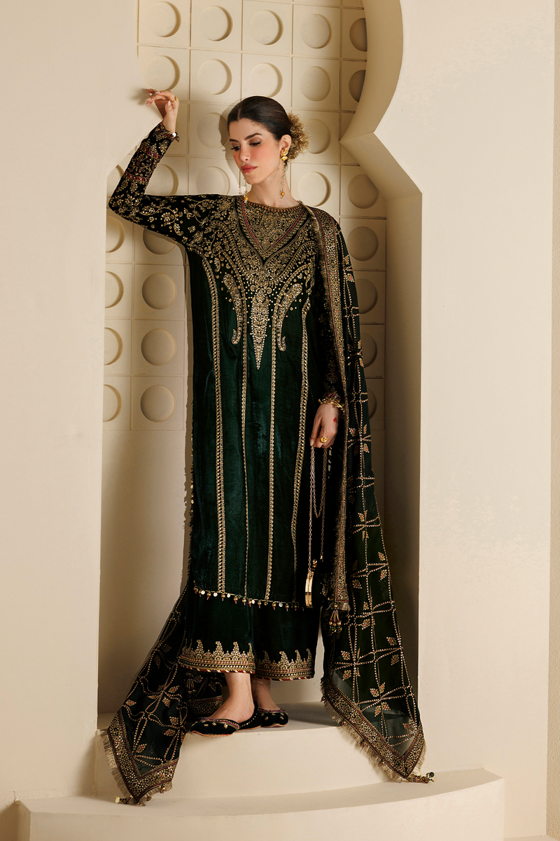 Jazmin Chandani Embroidered Velvet Unstitched 3Pc Suit CVF26-D07