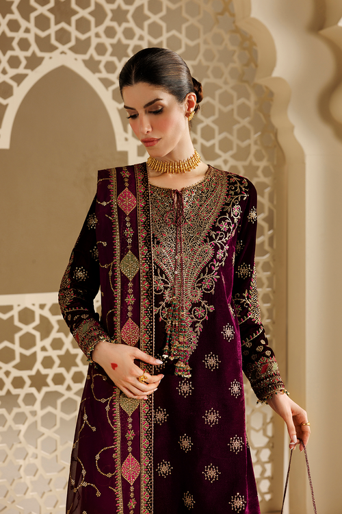 Jazmin Chandani Embroidered Velvet Unstitched 3Pc Suit CVF26-D08