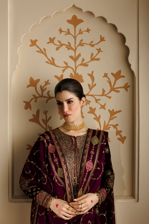 Jazmin Chandani Embroidered Velvet Unstitched 3Pc Suit CVF26-D08