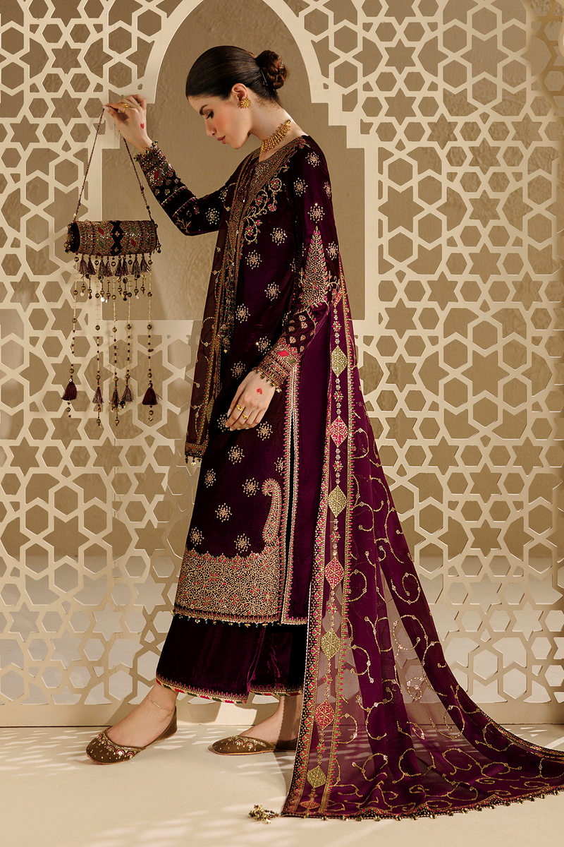 Jazmin Chandani Embroidered Velvet Unstitched 3Pc Suit CVF26-D08