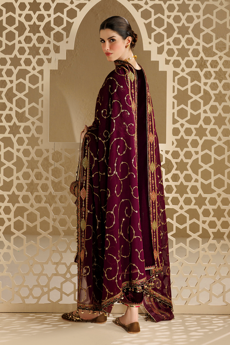 Jazmin Chandani Embroidered Velvet Unstitched 3Pc Suit CVF26-D08