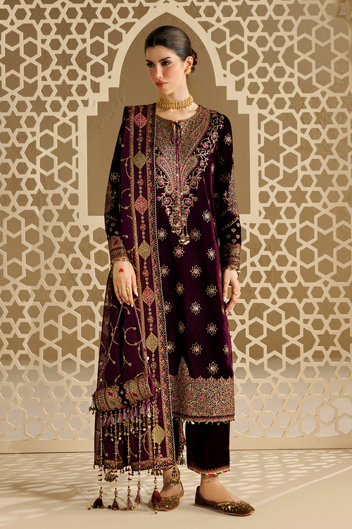 Jazmin Chandani Embroidered Velvet Unstitched 3Pc Suit CVF26-D08