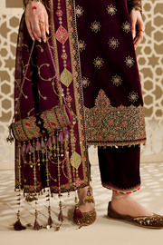 Jazmin Chandani Embroidered Velvet Unstitched 3Pc Suit CVF26-D08