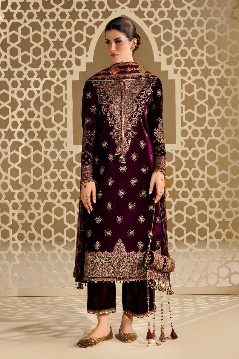Jazmin Chandani Embroidered Velvet Unstitched 3Pc Suit CVF26-D08
