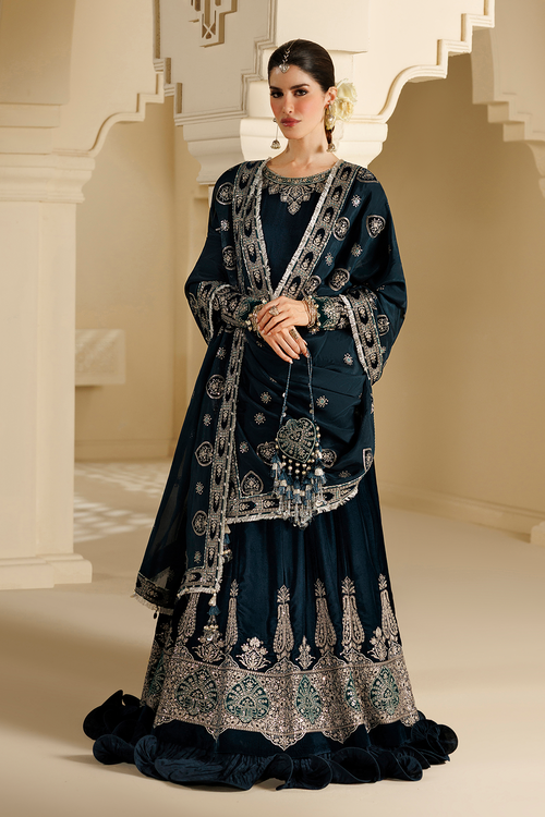 Jazmin Chandani Embroidered Velvet Unstitched 3Pc Suit CVF26-D09