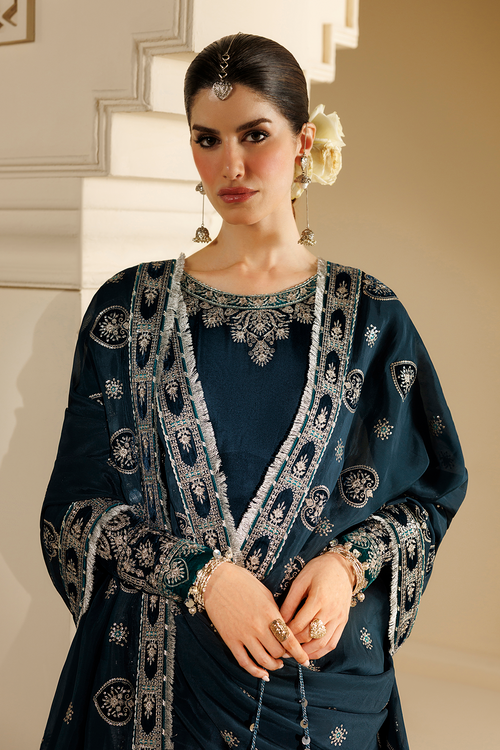 Jazmin Chandani Embroidered Velvet Unstitched 3Pc Suit CVF26-D09