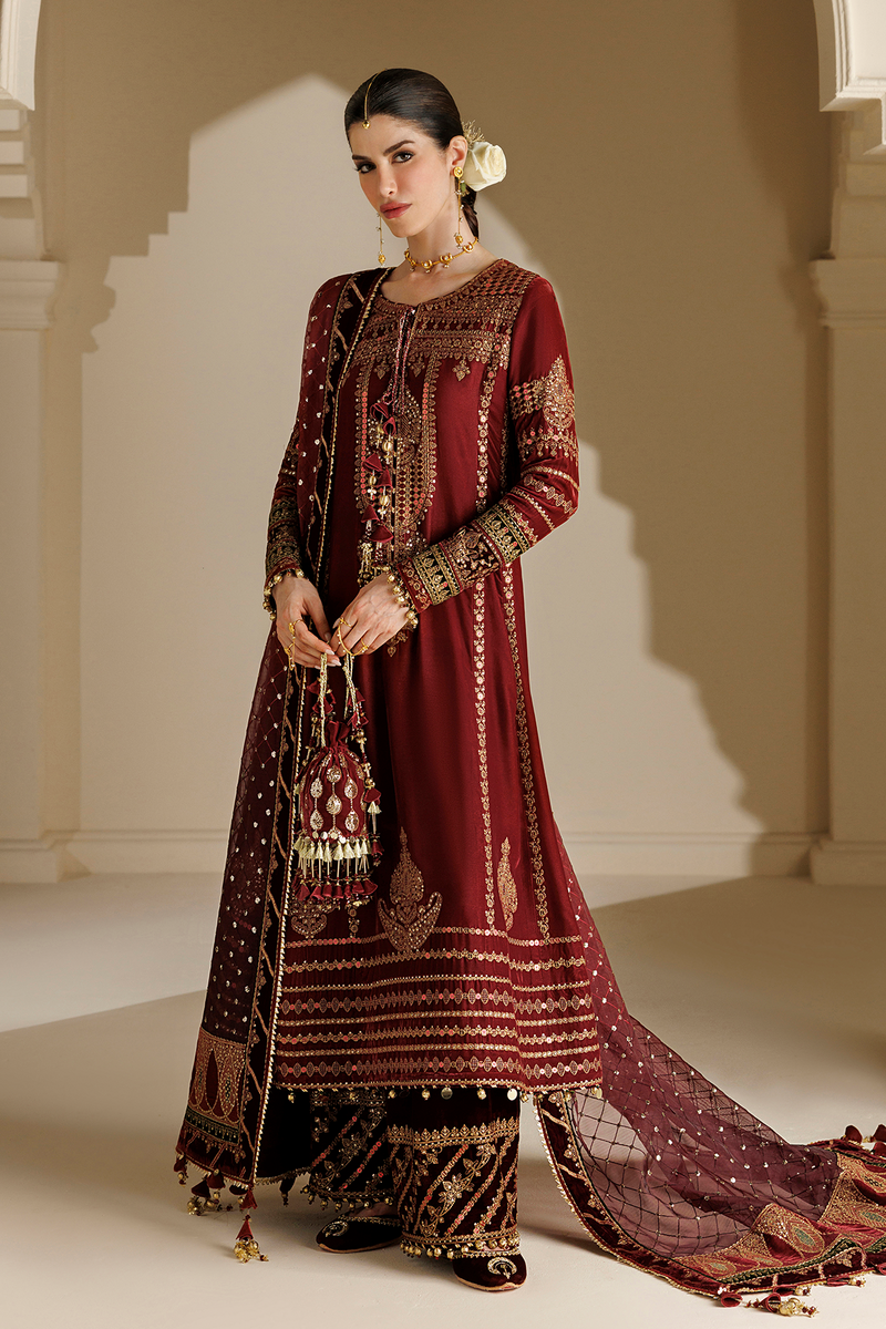 Jazmin Chandani Embroidered Velvet Unstitched 3Pc Suit CVF26-D10