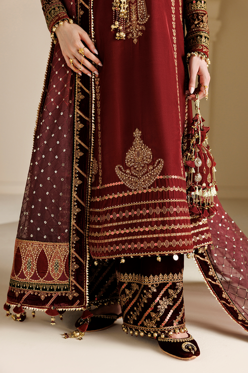 Jazmin Chandani Embroidered Velvet Unstitched 3Pc Suit CVF26-D10
