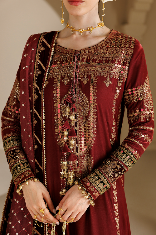 Jazmin Chandani Embroidered Velvet Unstitched 3Pc Suit CVF26-D10