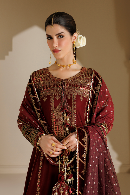 Jazmin Chandani Embroidered Velvet Unstitched 3Pc Suit CVF26-D10