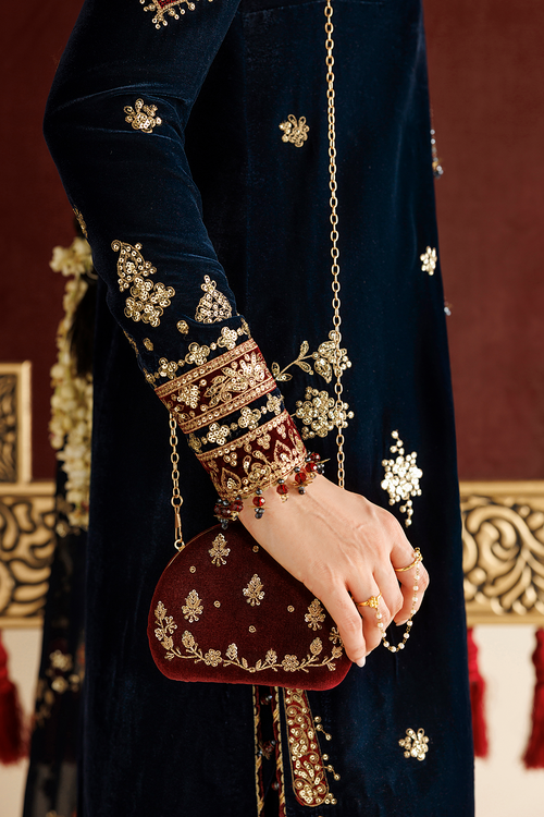 Jazmin Chandani Embroidered Velvet Unstitched 3Pc Suit CVF26-D11