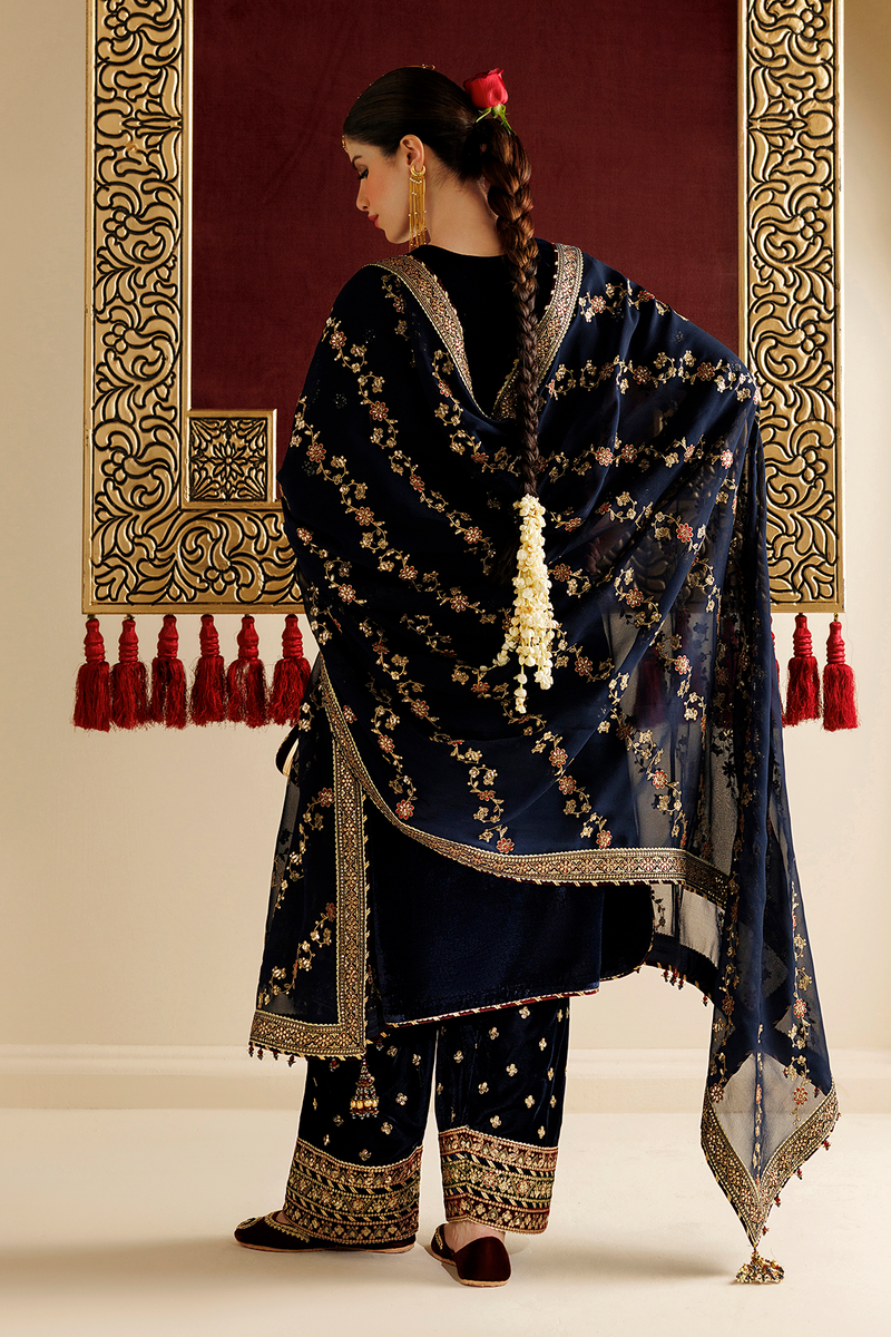 Jazmin Chandani Embroidered Velvet Unstitched 3Pc Suit CVF26-D11