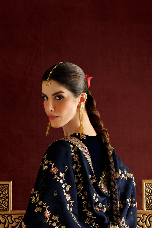Jazmin Chandani Embroidered Velvet Unstitched 3Pc Suit CVF26-D11