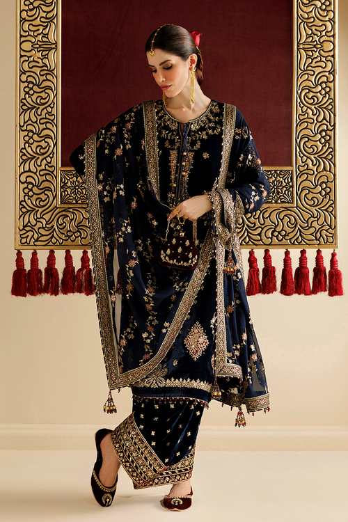 Jazmin Chandani Embroidered Velvet Unstitched 3Pc Suit CVF26-D11