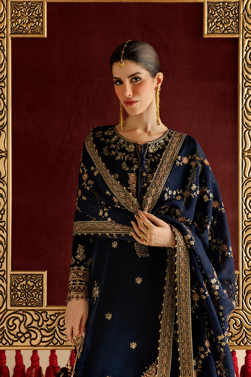Jazmin Chandani Embroidered Velvet Unstitched 3Pc Suit CVF26-D11