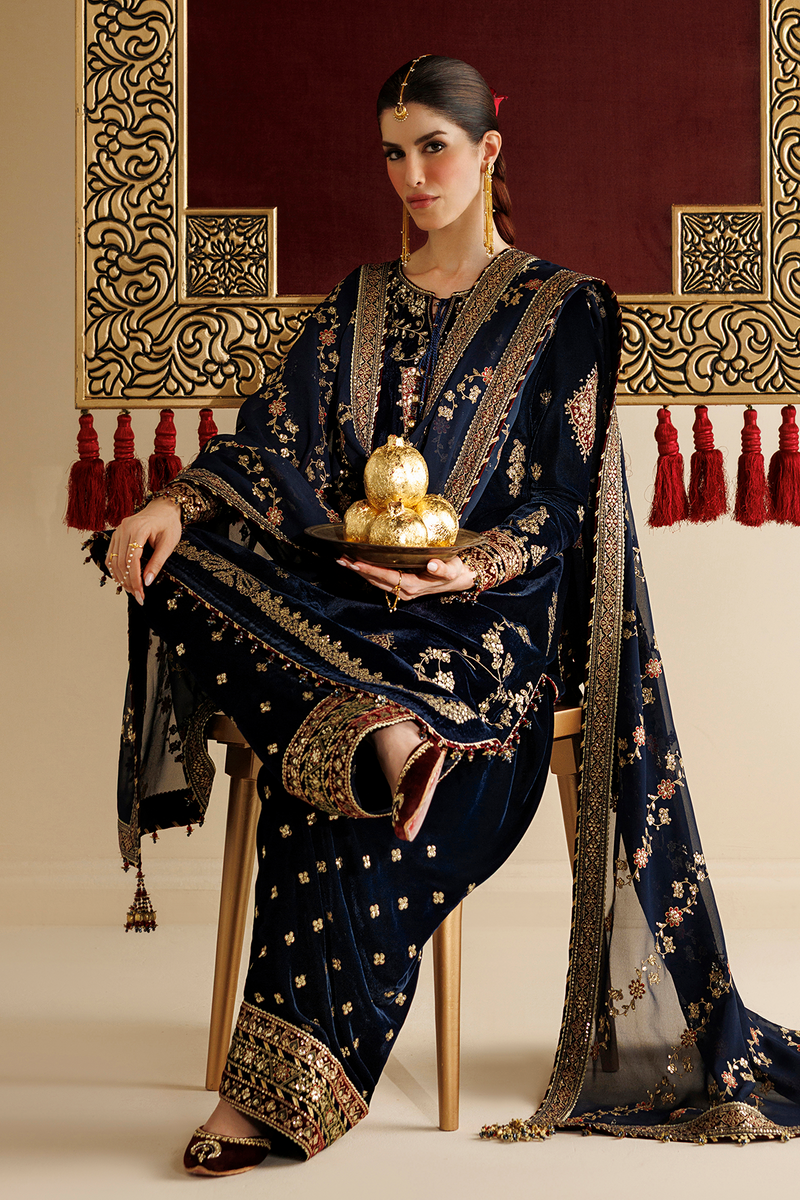 Jazmin Chandani Embroidered Velvet Unstitched 3Pc Suit CVF26-D11